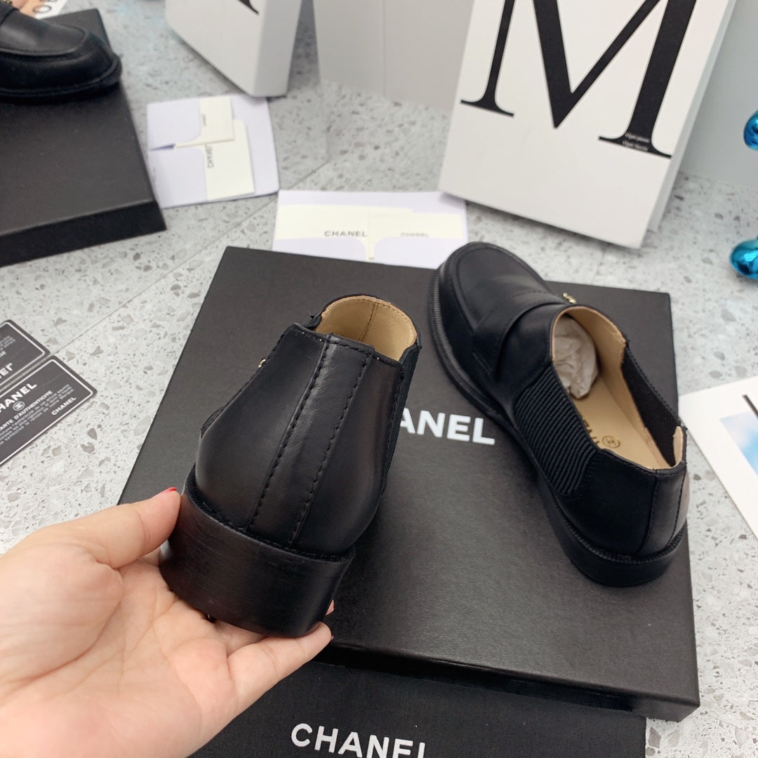Chanel 2026 Elastic Short Boots Black Cowhide 162227