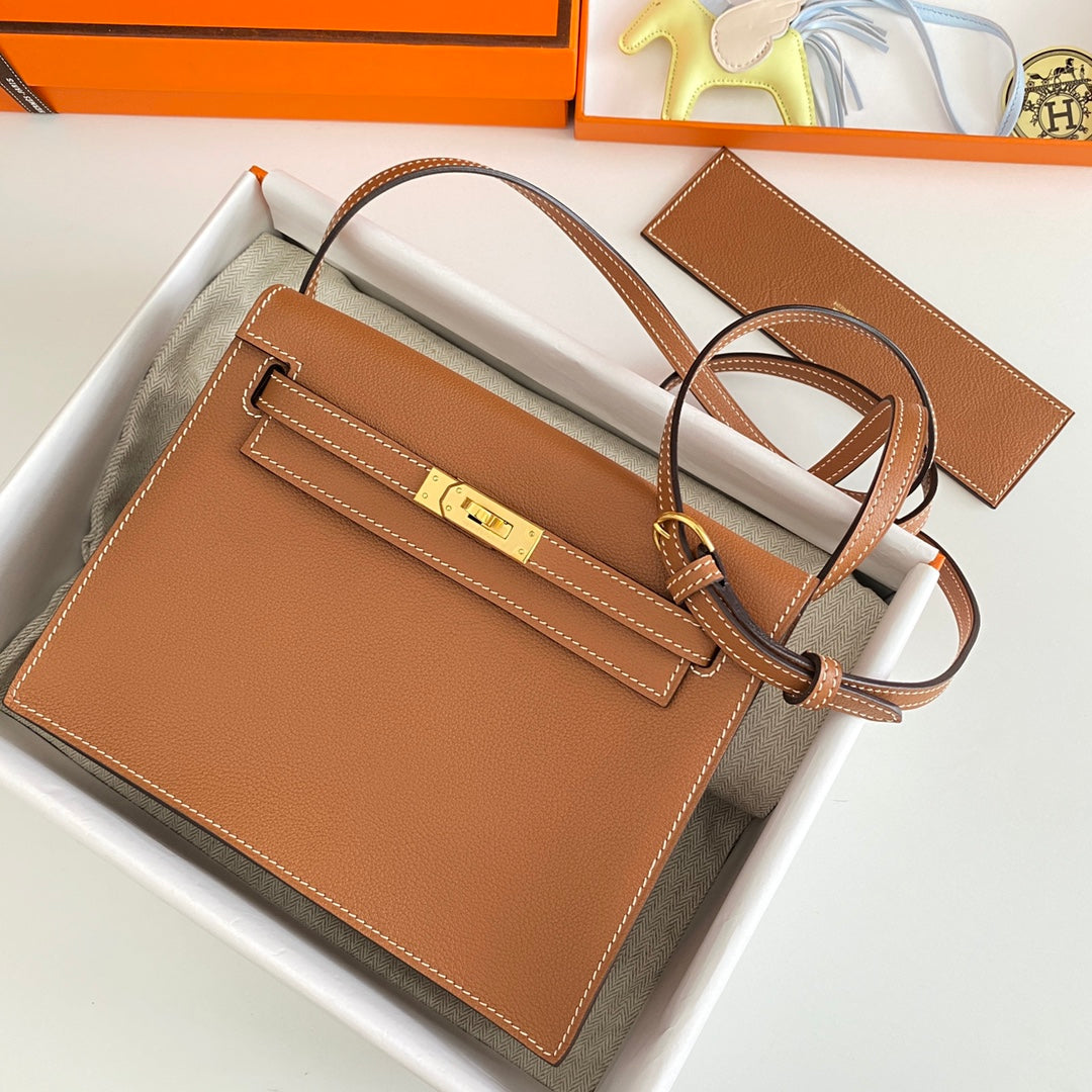 Kelly Danse II 22cm Tan Evercolor Leather Ghw