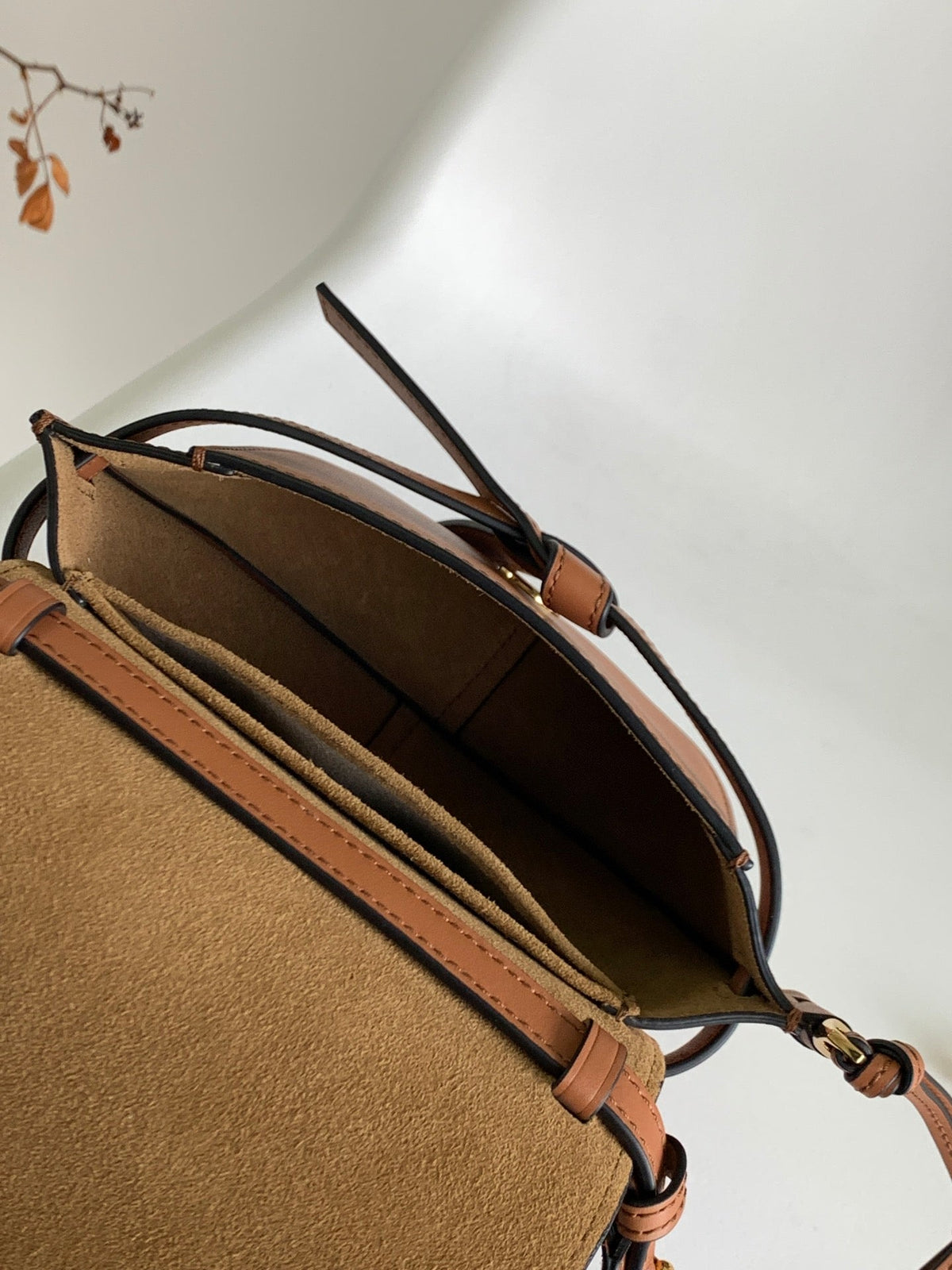 Mini Gate Dual Bag 21cm Tan Calfskin