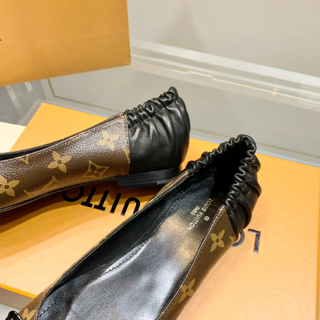 LV Joy Ballerina Dark Brown Mix Black Monogram Calfskin