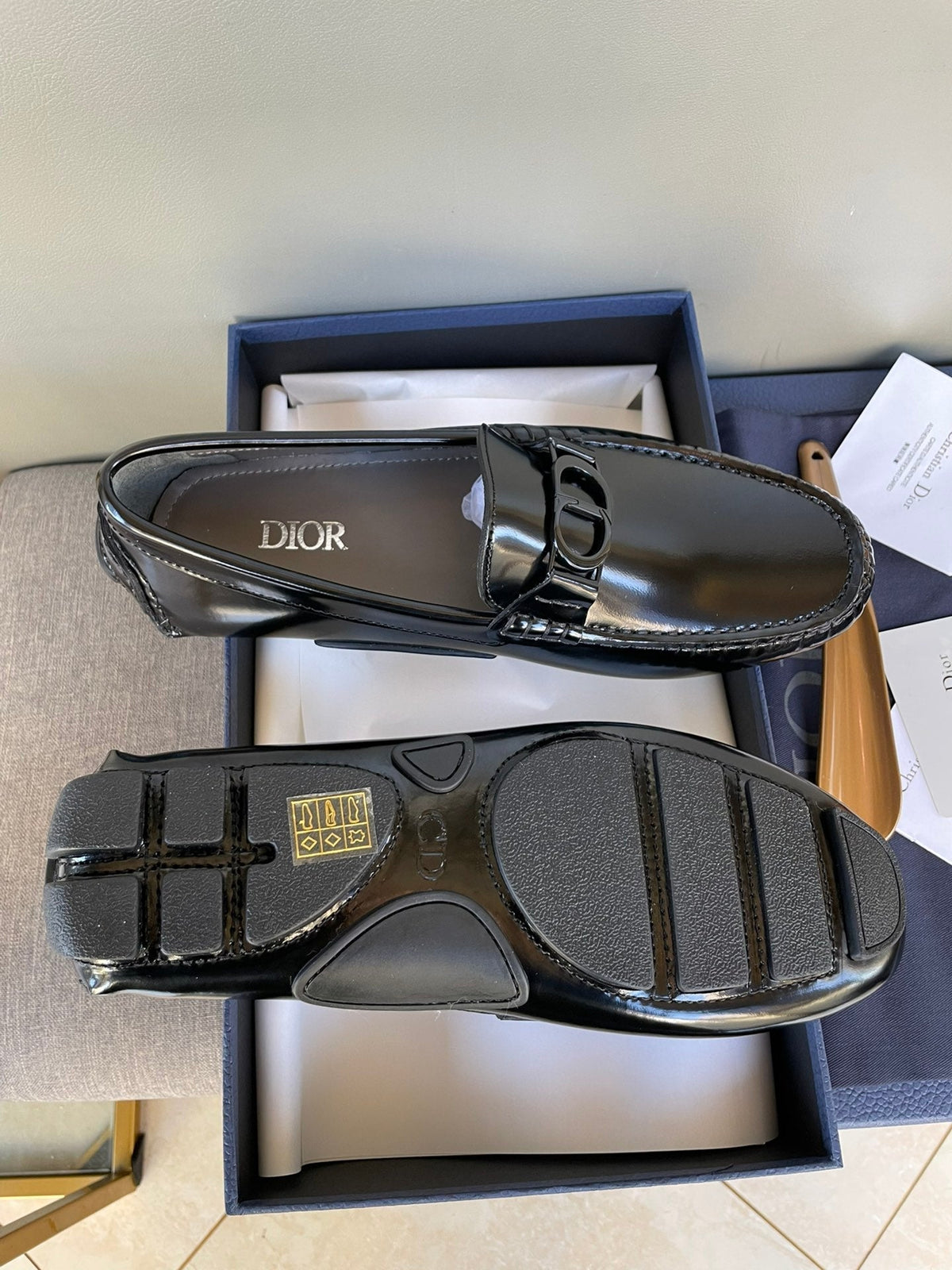CD ODÉON LOAFER BLACK POLISHED CALFSKIN