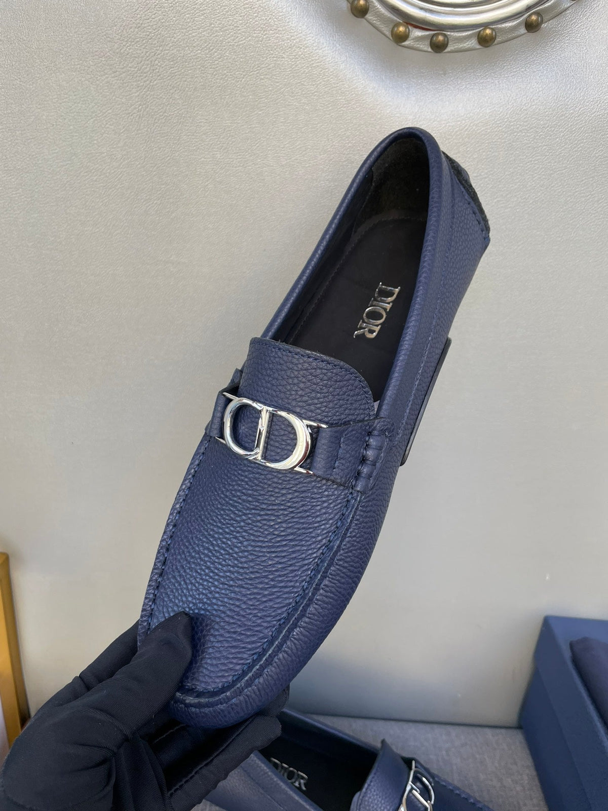 CD ODÉON LOAFER NAVY GRAINED CALFSKIN