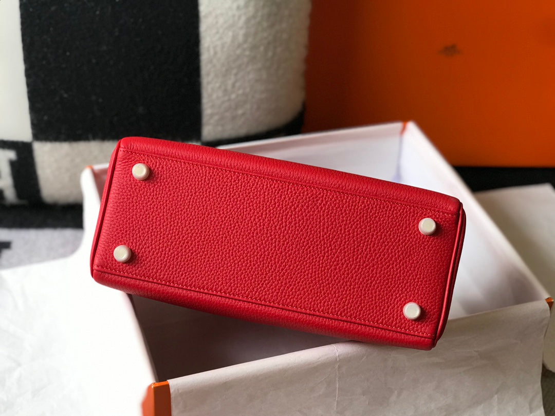 HM KELLY 28CM RED TOGO GOLD HARDWARE
