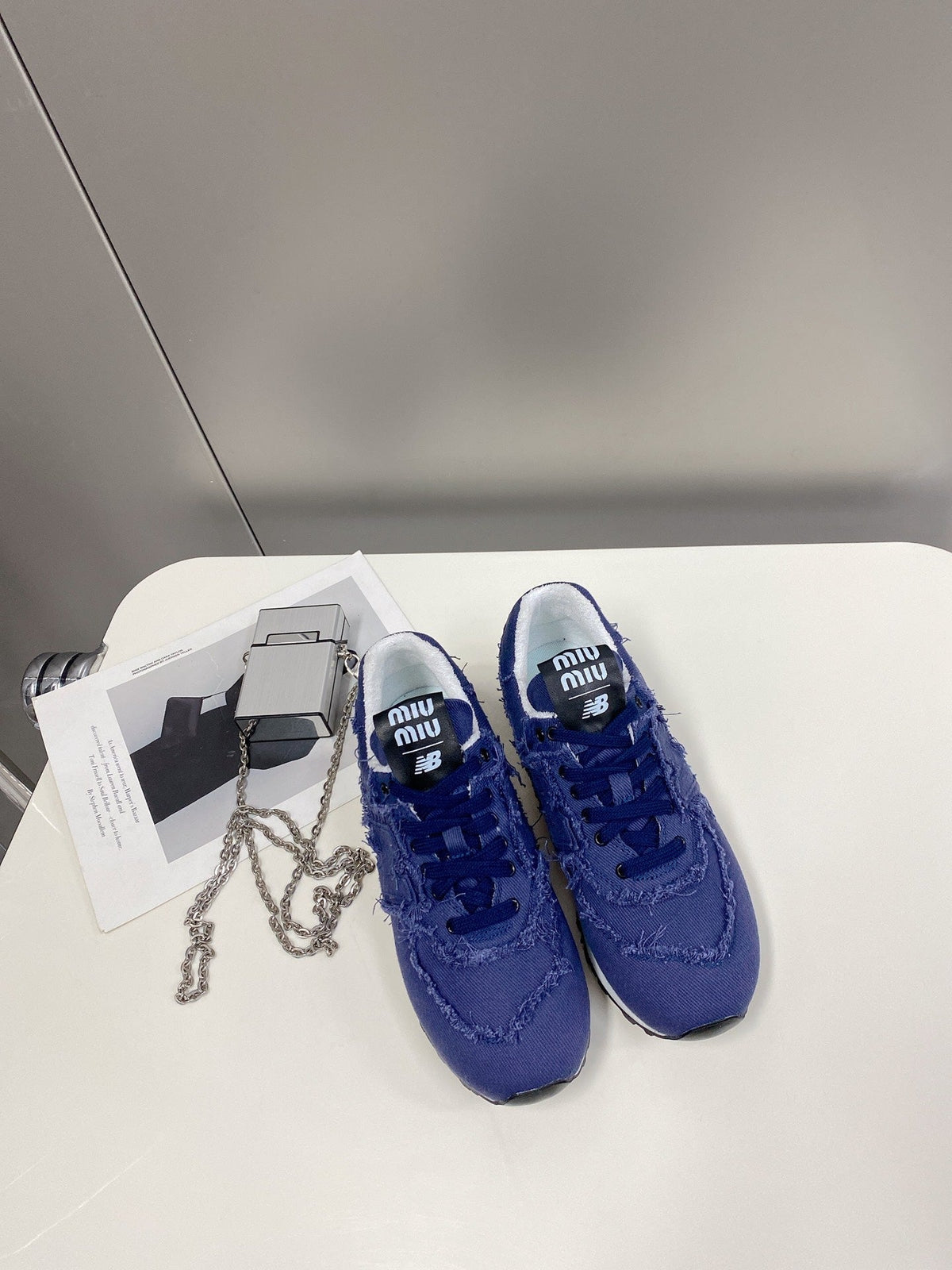 Miu Balance 574 Sneaker Blue Fabric