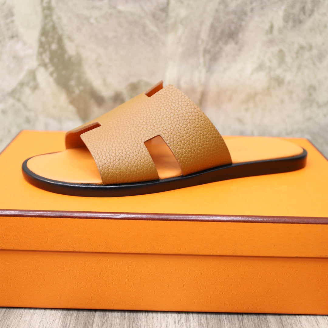 HM IZMIR SANDAL TANGERINE AND BRONZE LAMBSKIN