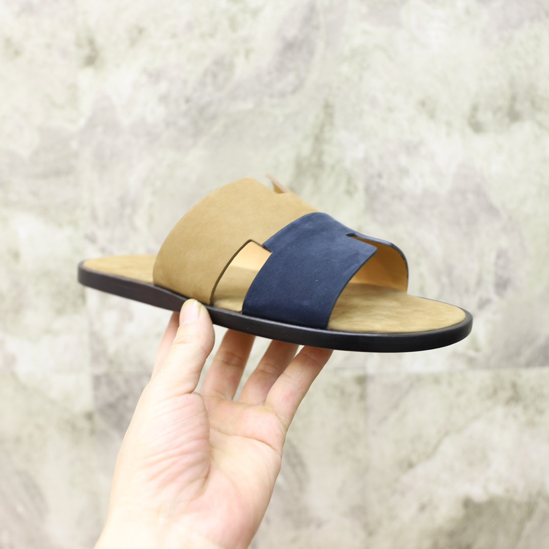 HM IZMIR SANDAL MOSS AND DENIM SUEDE