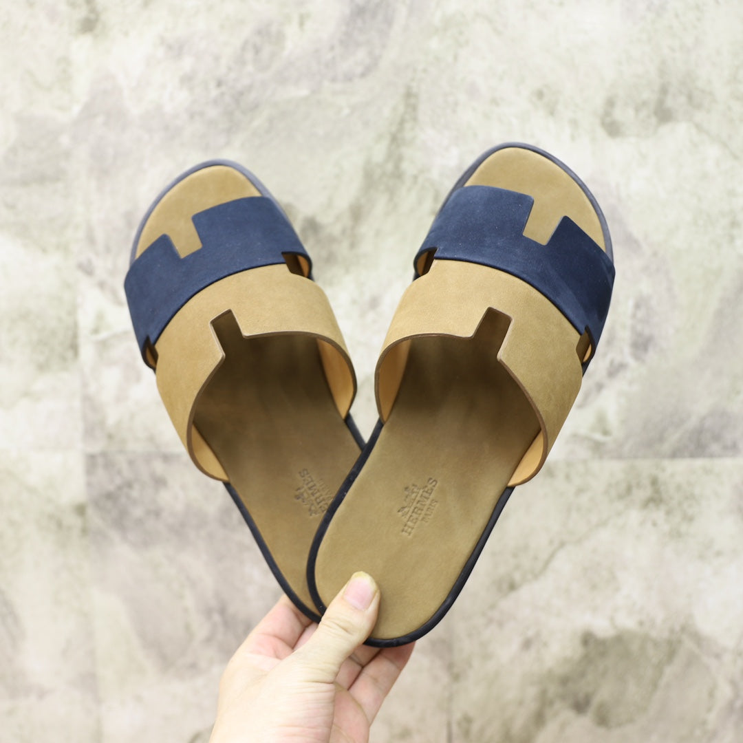 HM IZMIR SANDAL MOSS AND DENIM SUEDE