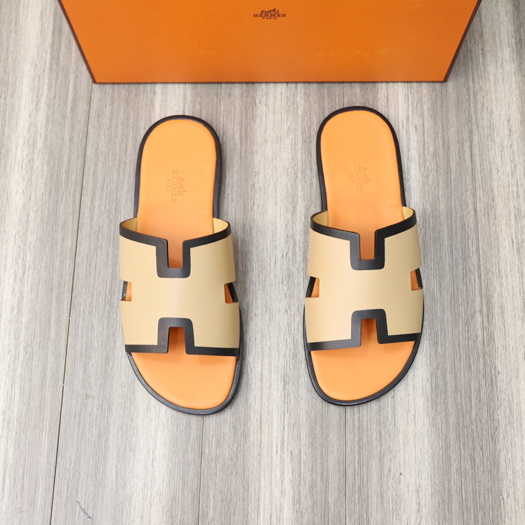 HM IZMIR SANDAL TANGERINE AND PEACH CALFSKIN