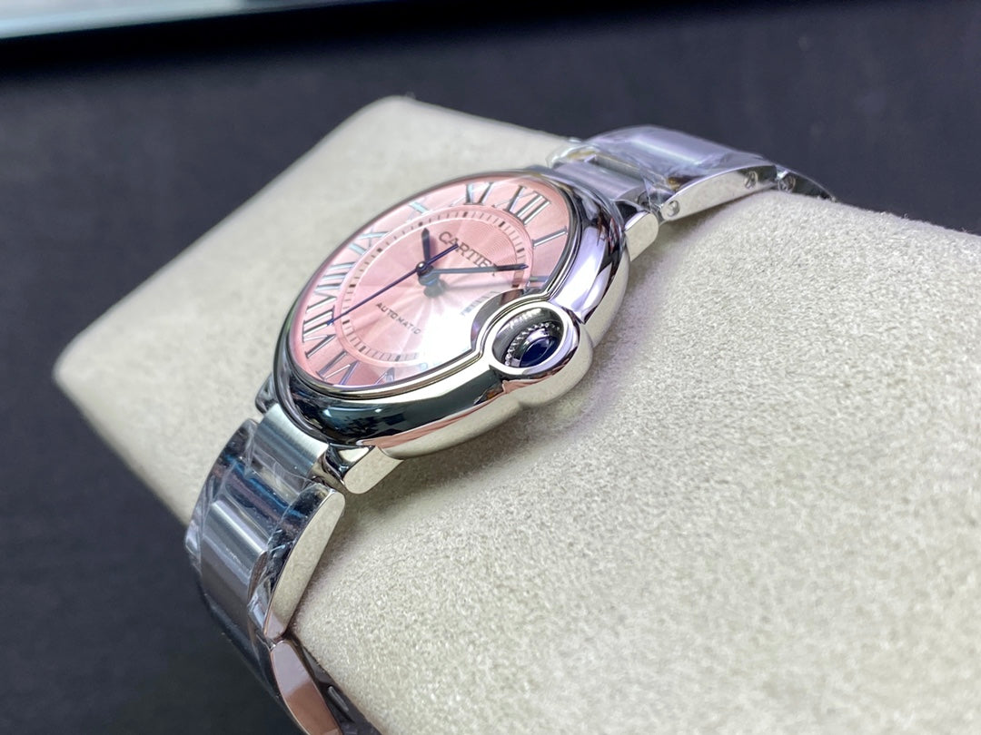 Cartier Balloon 36mm Silver Pink Dial