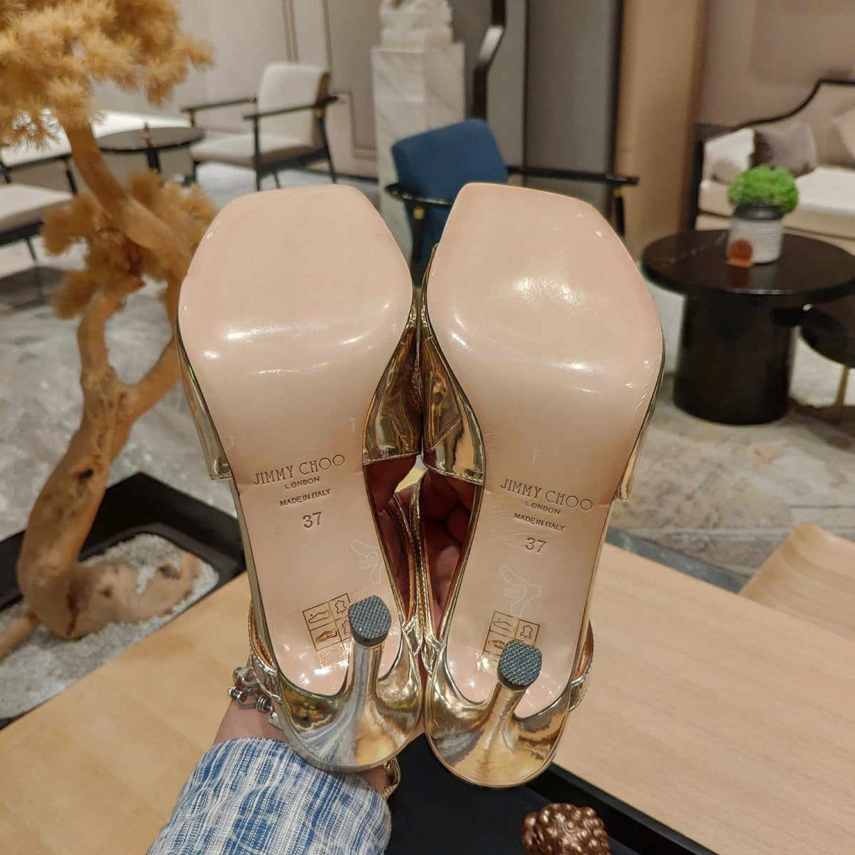 Jimmy 25 Anise 85 Silver Patent Leather 240074