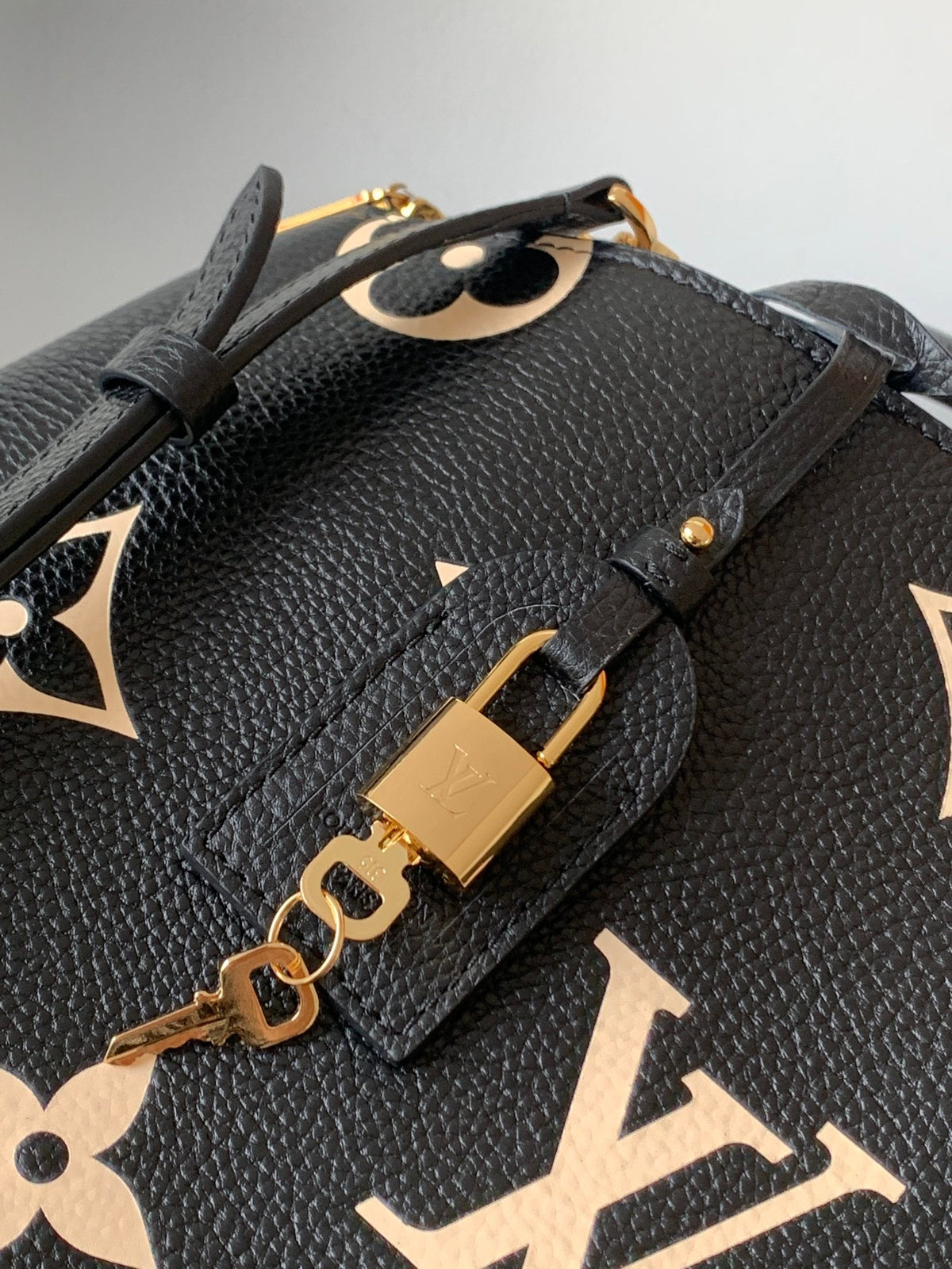 LV Petit Palais Bag Black White Cowhide 241141