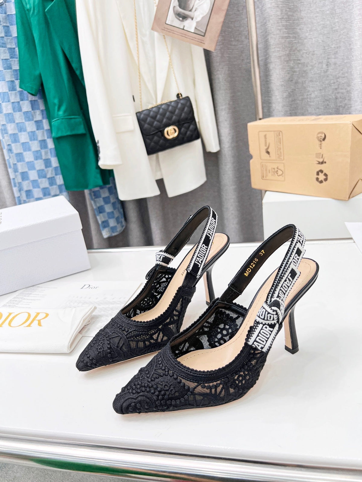 CD 25 J'Adior Slingback Pump Mesh Fabric 237974