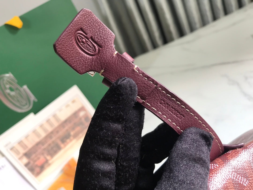 CHIEN GRIS BAG 33 IN WINE RED GOYARDINE CANVAS AND CALFSKIN TRIM