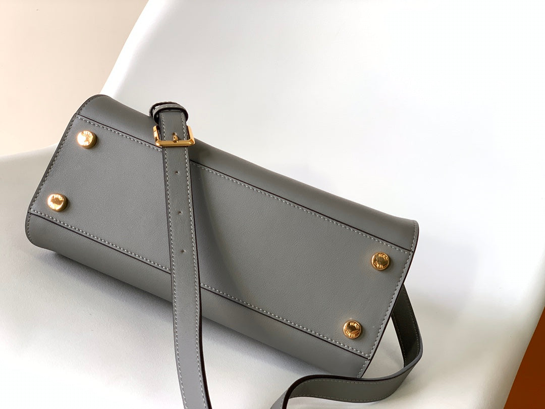 Peekaboo ISeeU Small 27cm Bag grey lambskin gold hardware