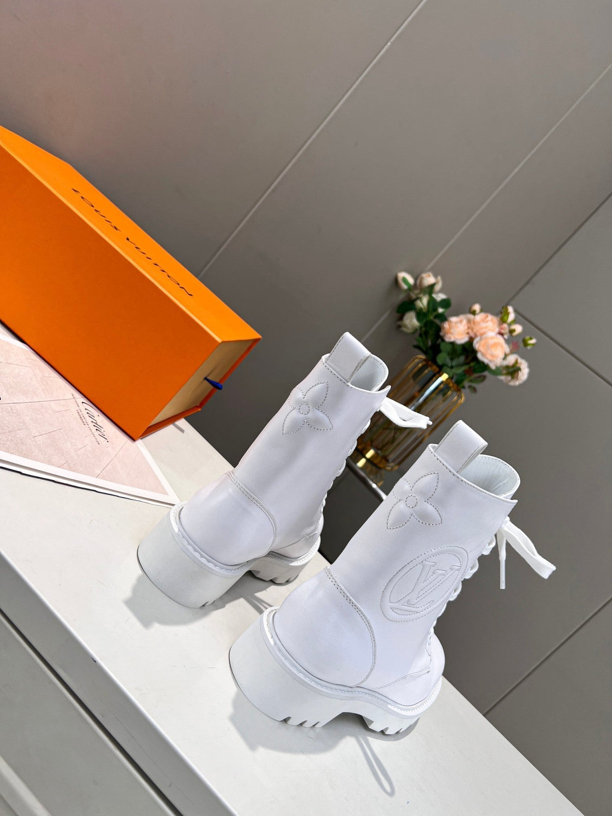 LV Rangers Boots 30mm White Calfskin