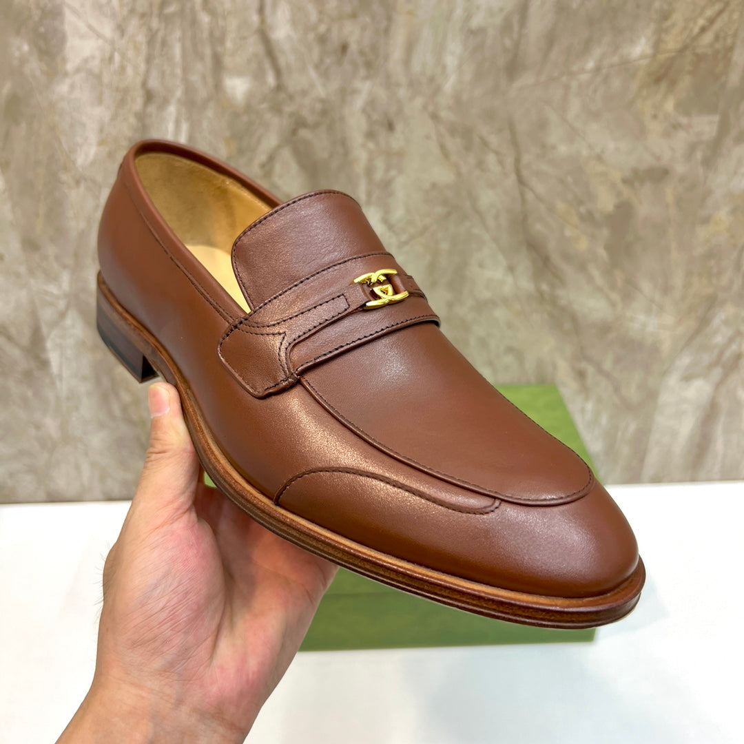 GG Men's Interlocking G Logo Loafer Brown Cowhide 522568