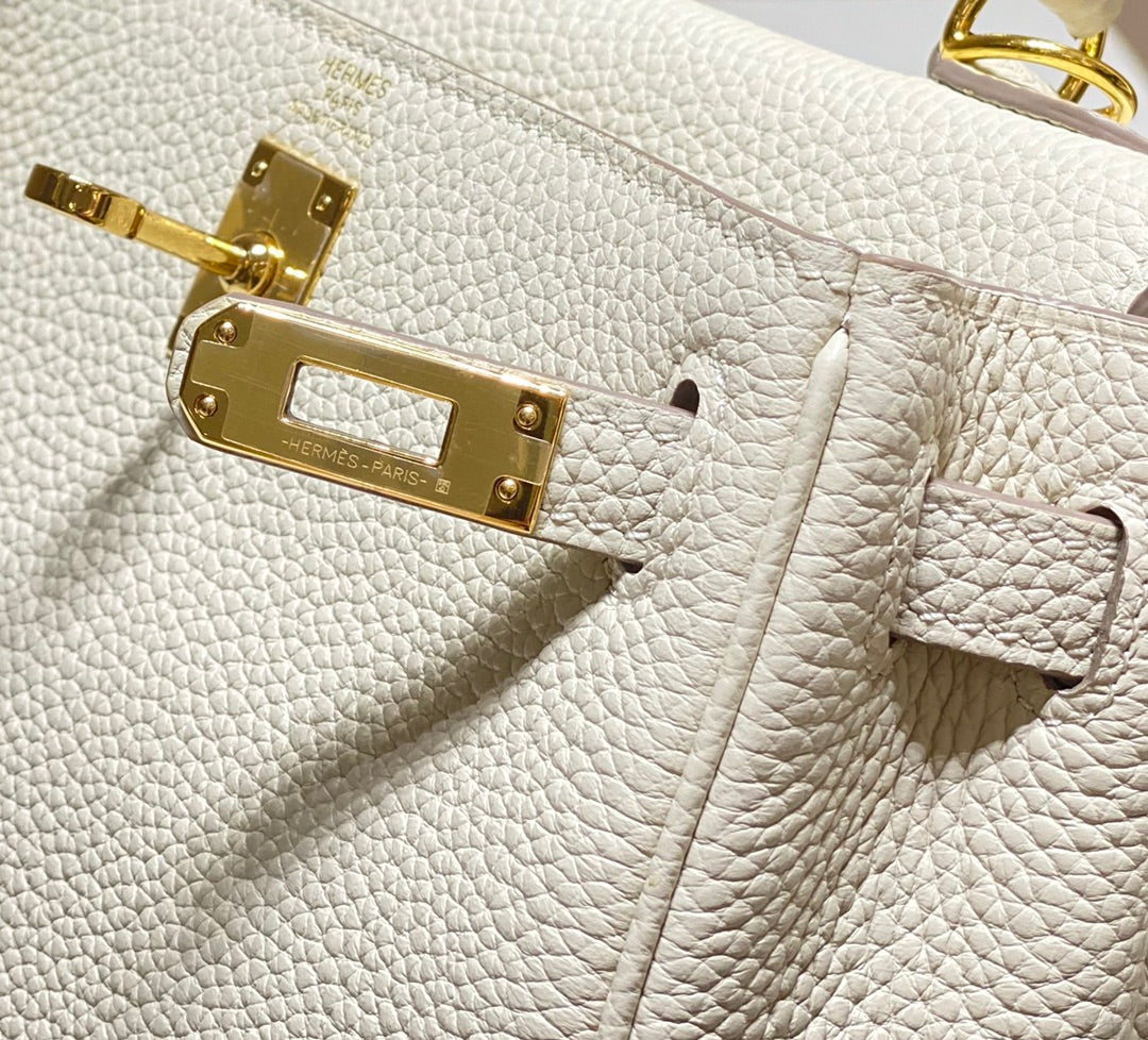 HM Mini Kelly 20cm Cream Togo Leather Gold Hardware