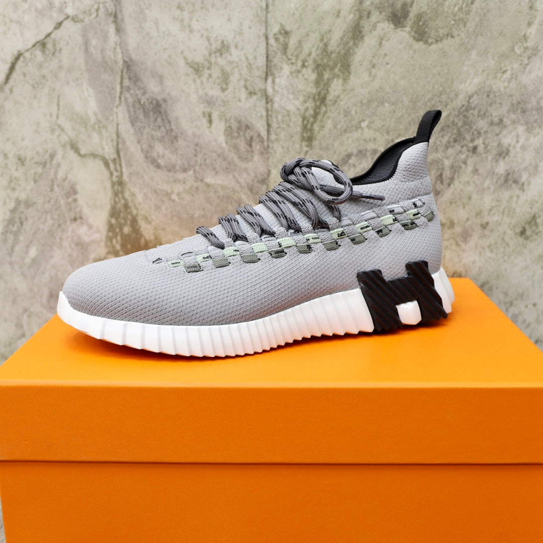 HM FLEX SLIP-ON SNEAKER LIGHT GRAY WOVEN FABRIC