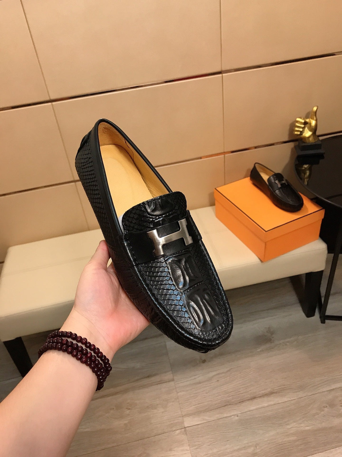 HM BASIC LOAFER BLACK GRAINED CALFSKIN