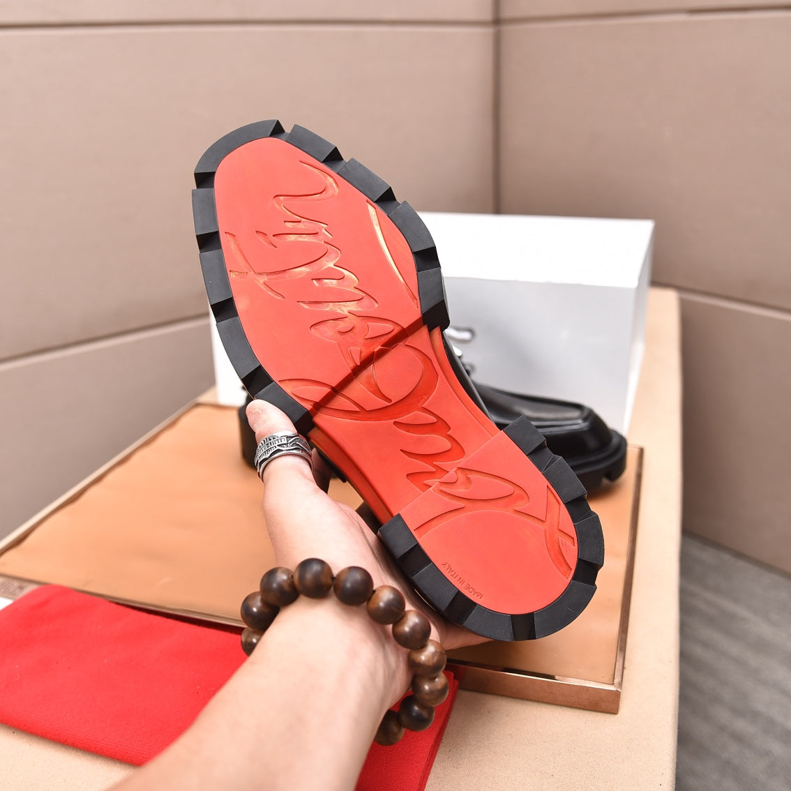 cl our georges loafer black patent calfskin