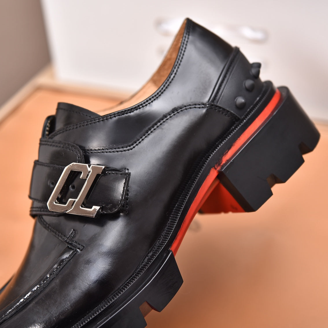 cl our georges loafer black patent calfskin