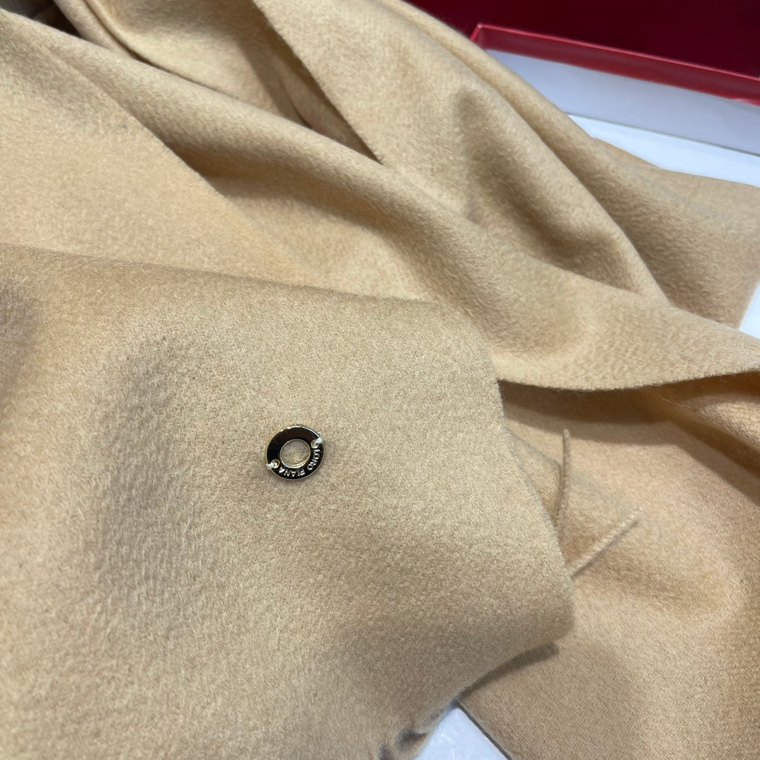 Plain Cashmere Scarf 180 CM In Beige 351619