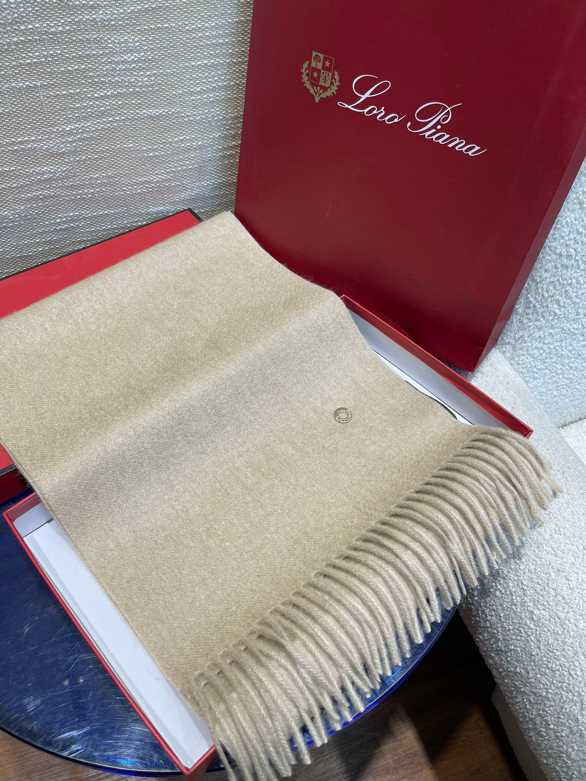 LP Scarf Plain 180 CM In Light Beige Cashmere 141435
