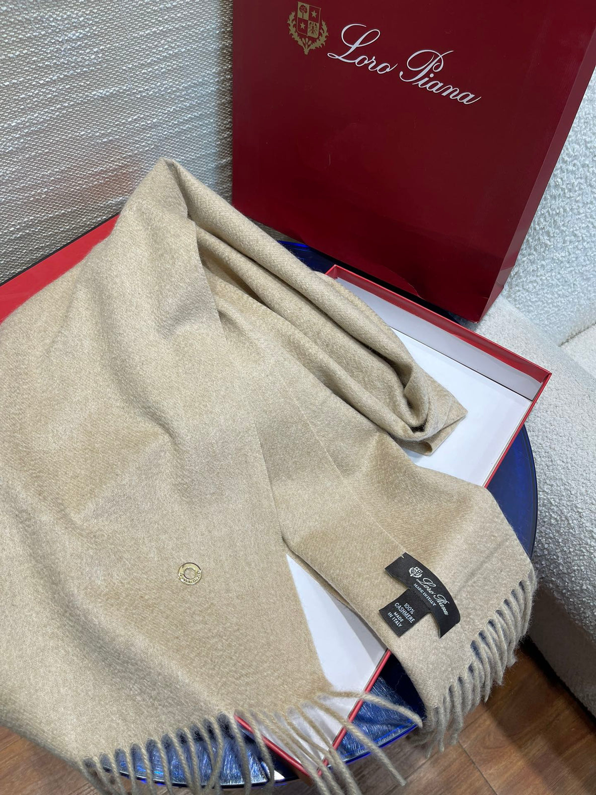 LP Scarf Plain 180 CM In Light Beige Cashmere 141435