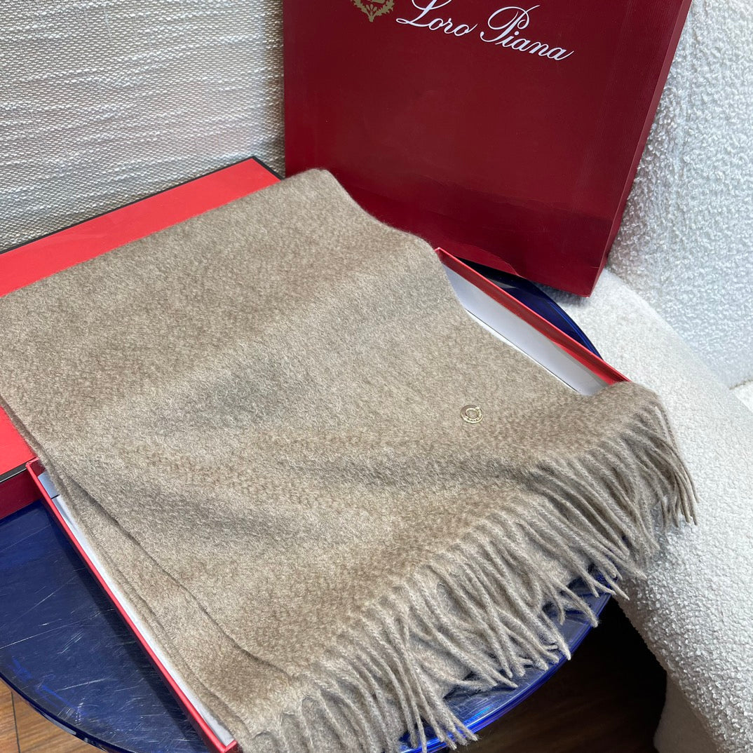 LP Scarf Plain 180 CM In Light Brown Cashmere 141436