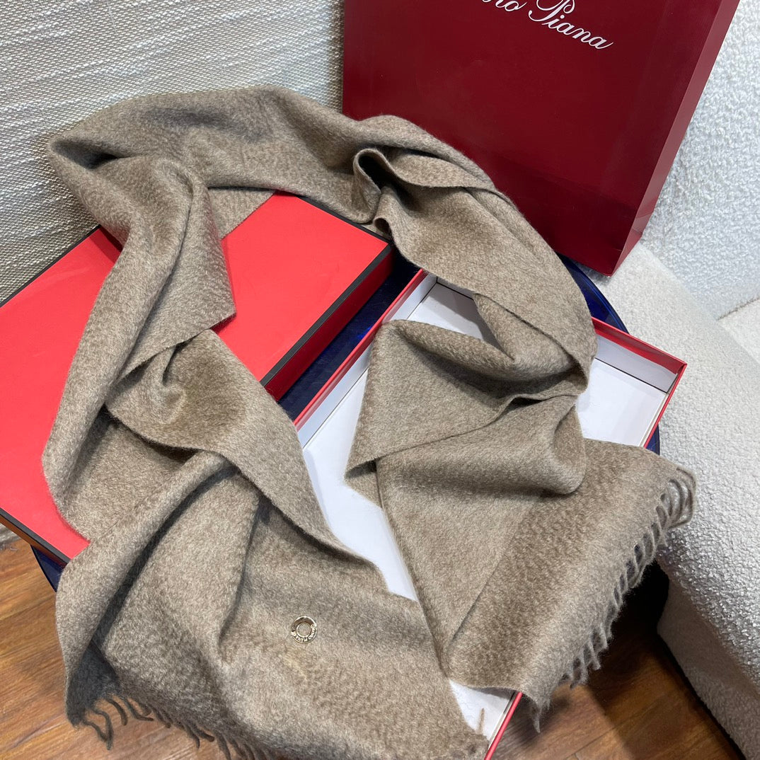 LP Scarf Plain 180 CM In Light Brown Cashmere 141436