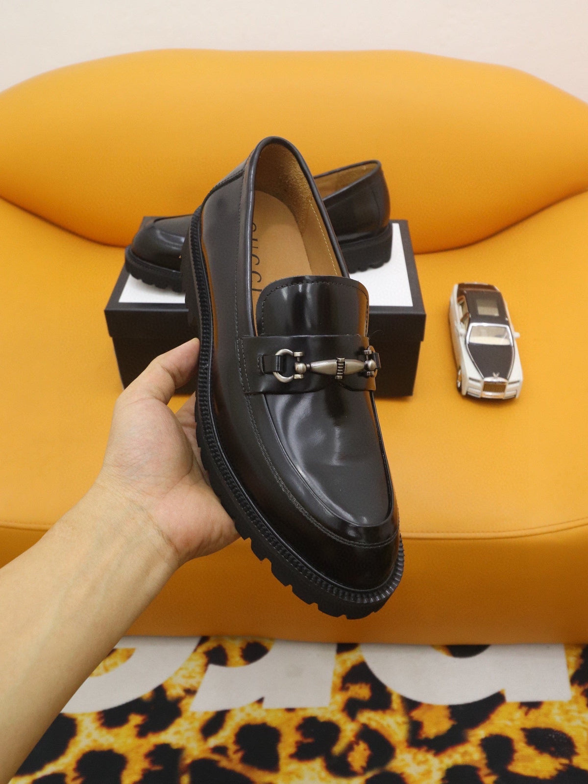 GG Men's Loafer Black Patent Leather 524062