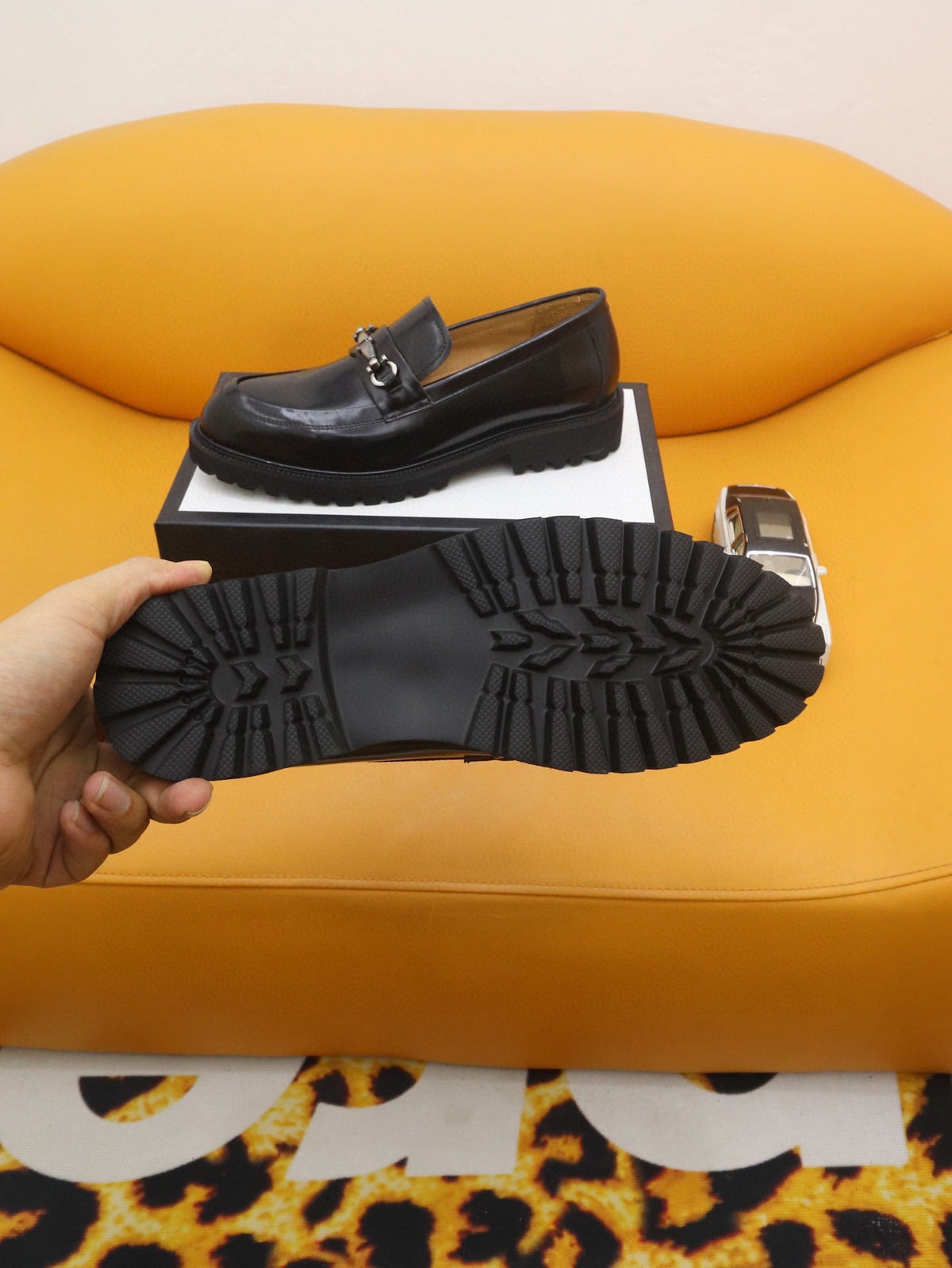 GG Men's Loafer Black Patent Leather 524062