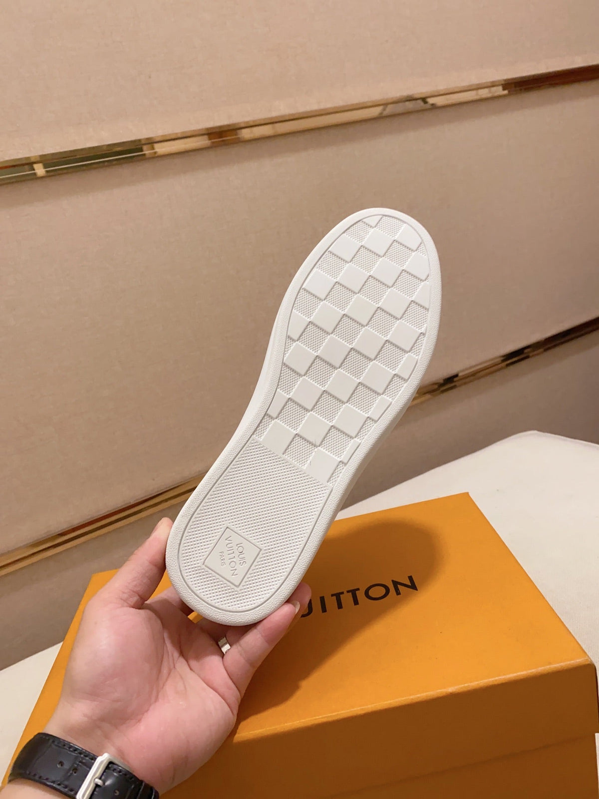 LV RIVOLI SNEAKER WHITE MINI MONOGRAM-EMBOSSED CALFSKIN