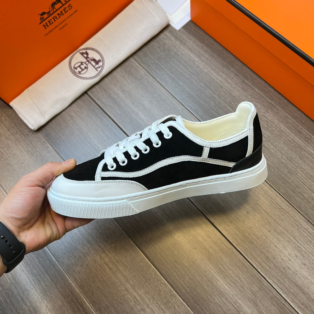HM GET SNEAKER BLACK AND WHITE CALFSKIN