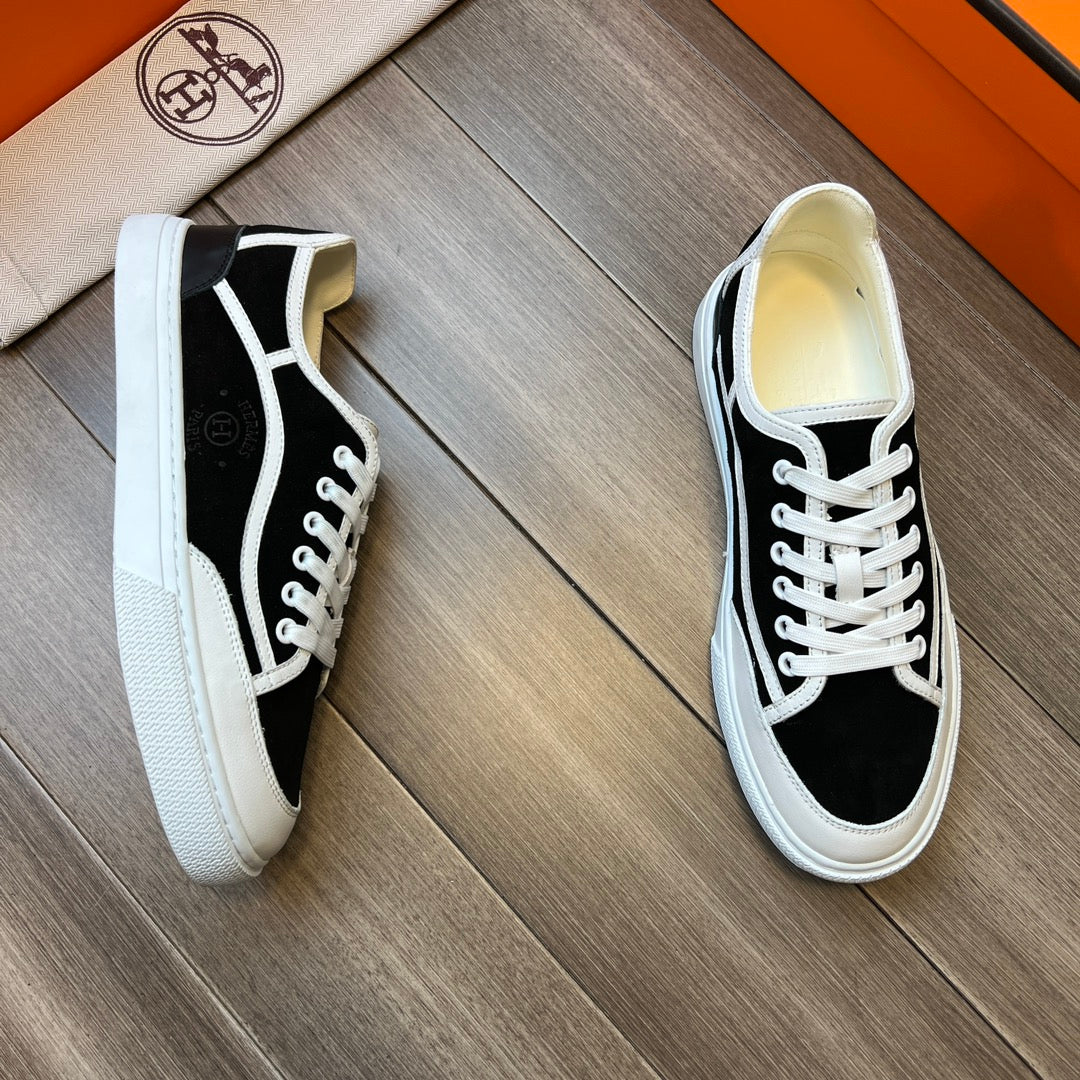 HM GET SNEAKER BLACK AND WHITE CALFSKIN