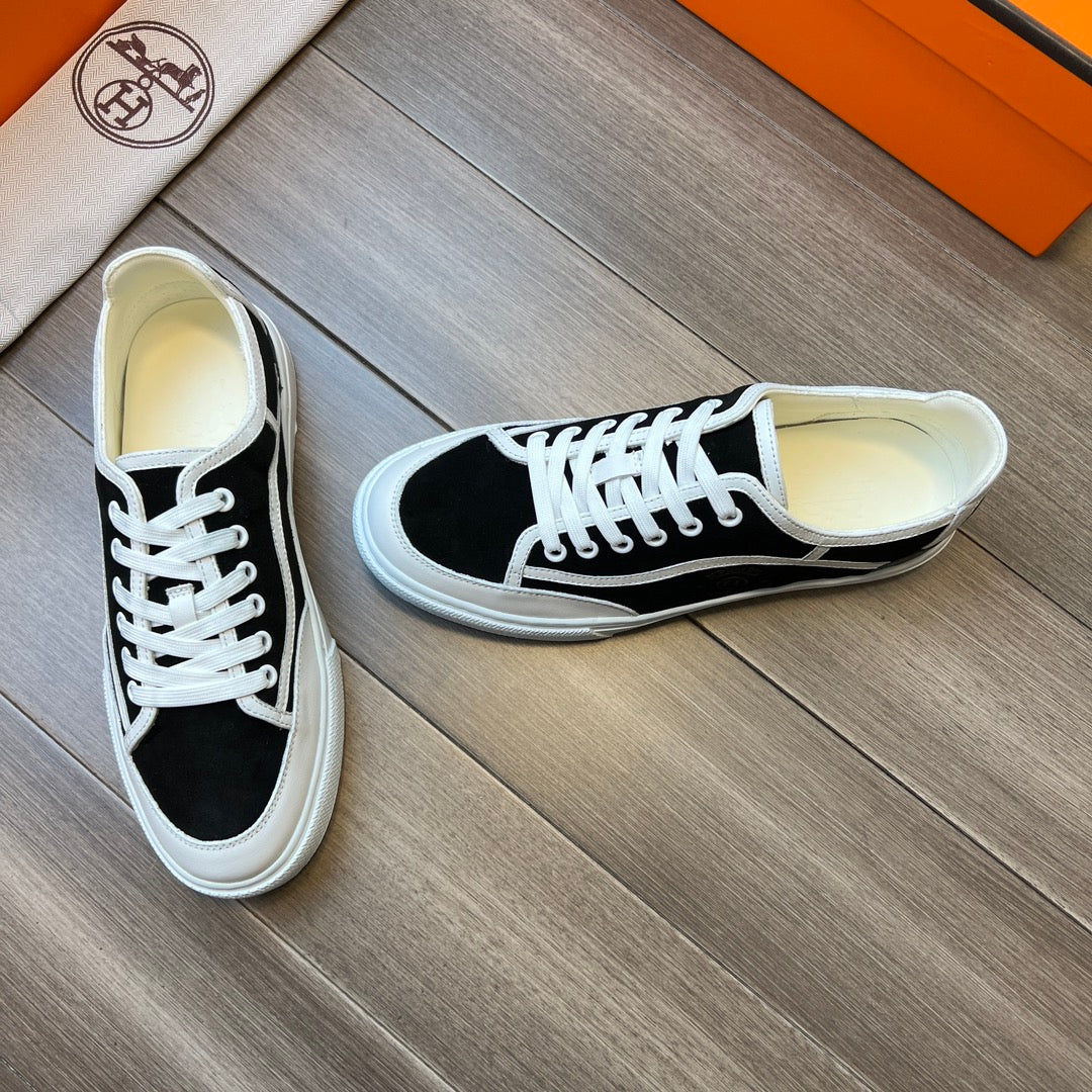 HM GET SNEAKER BLACK AND WHITE CALFSKIN