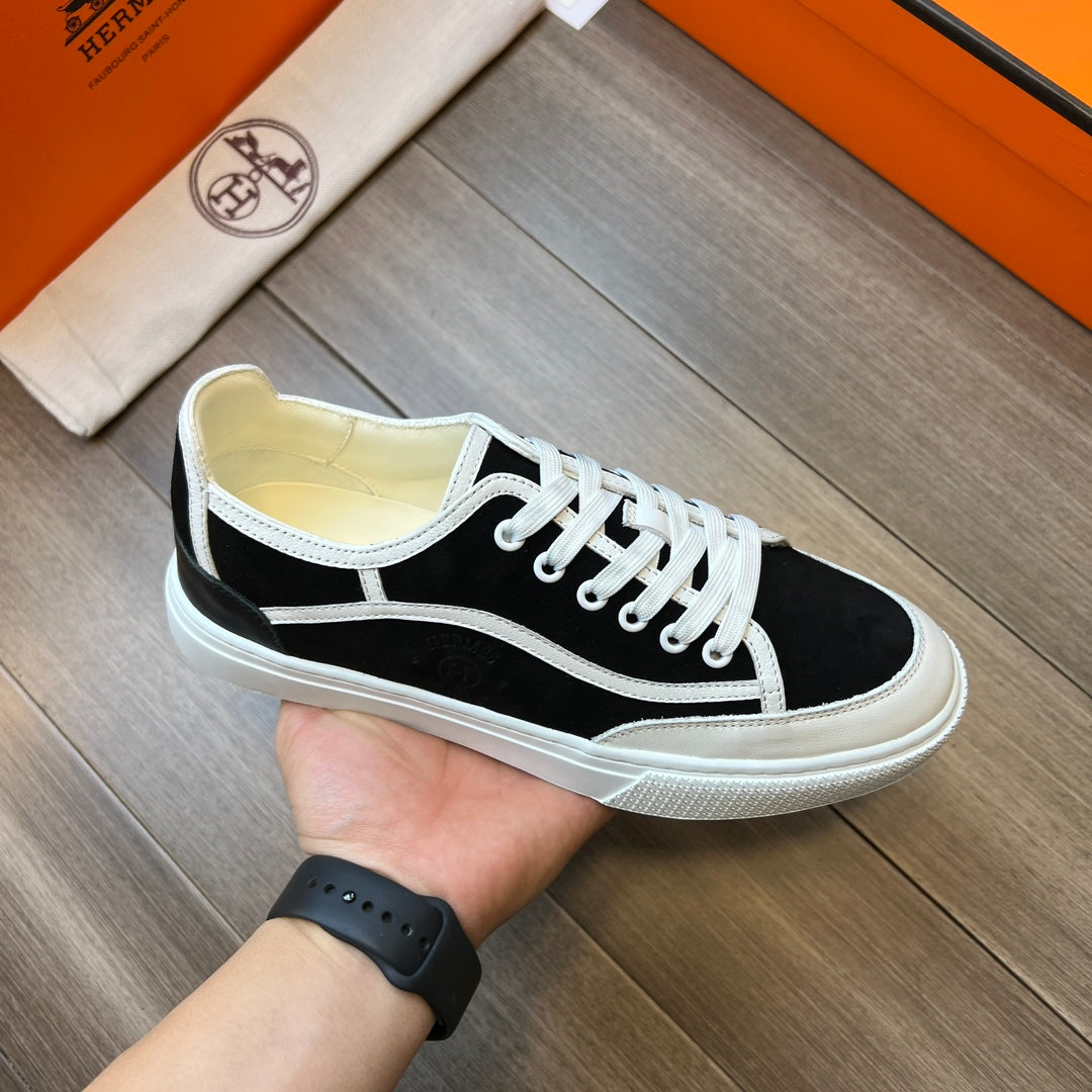 HM GET SNEAKER BLACK AND WHITE CALFSKIN