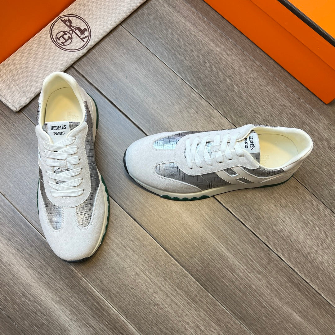 HM TRAIL SNEAKER SILVER AND LIGHT GRAY CANVAS