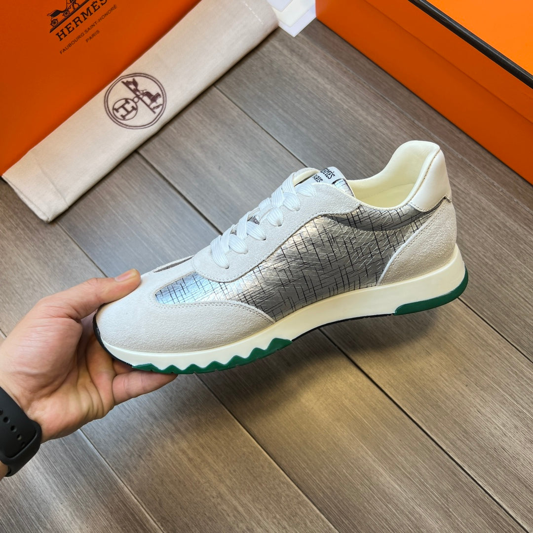 HM TRAIL SNEAKER SILVER AND LIGHT GRAY CANVAS