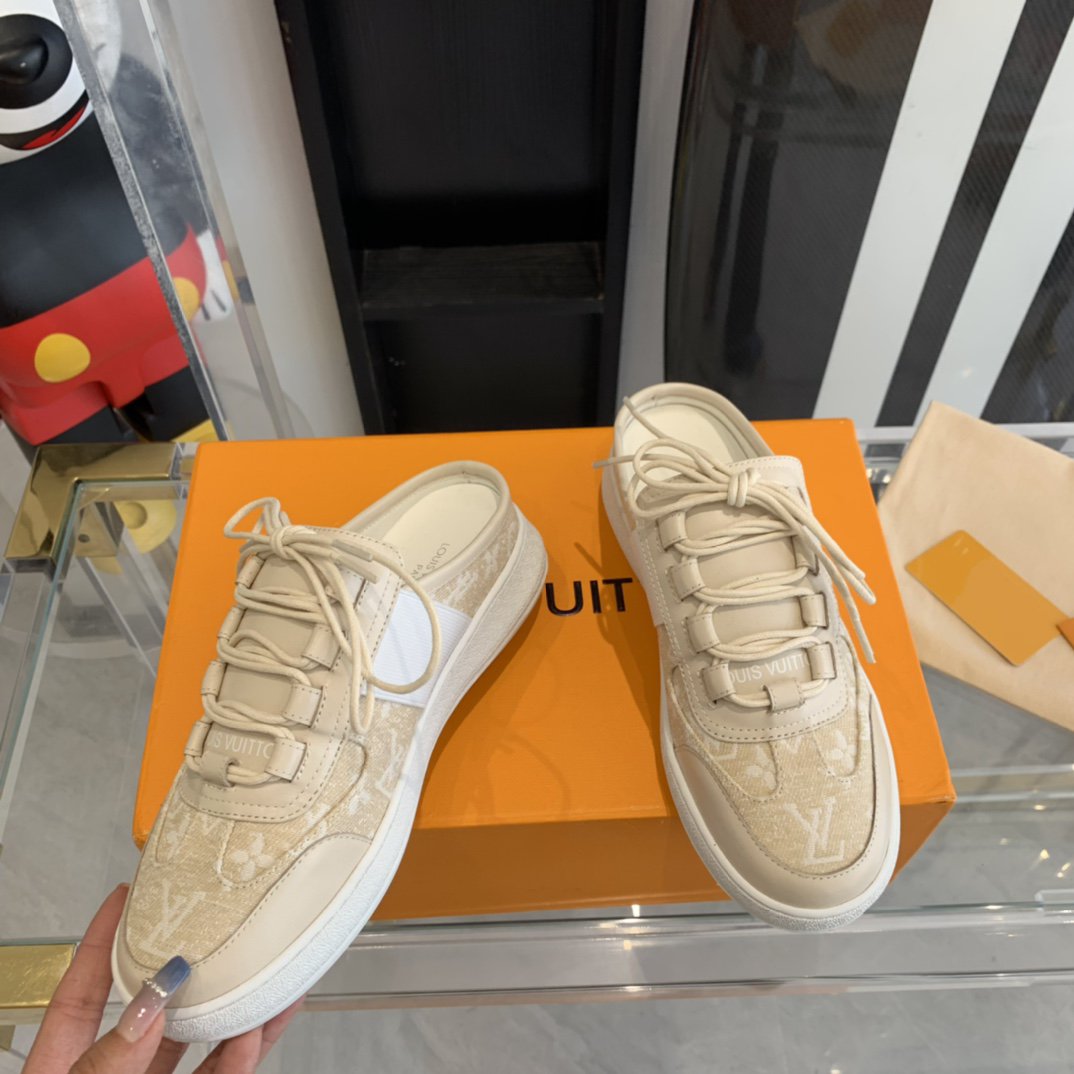 LOUS OPEN BACK SNEAKER BEIGE