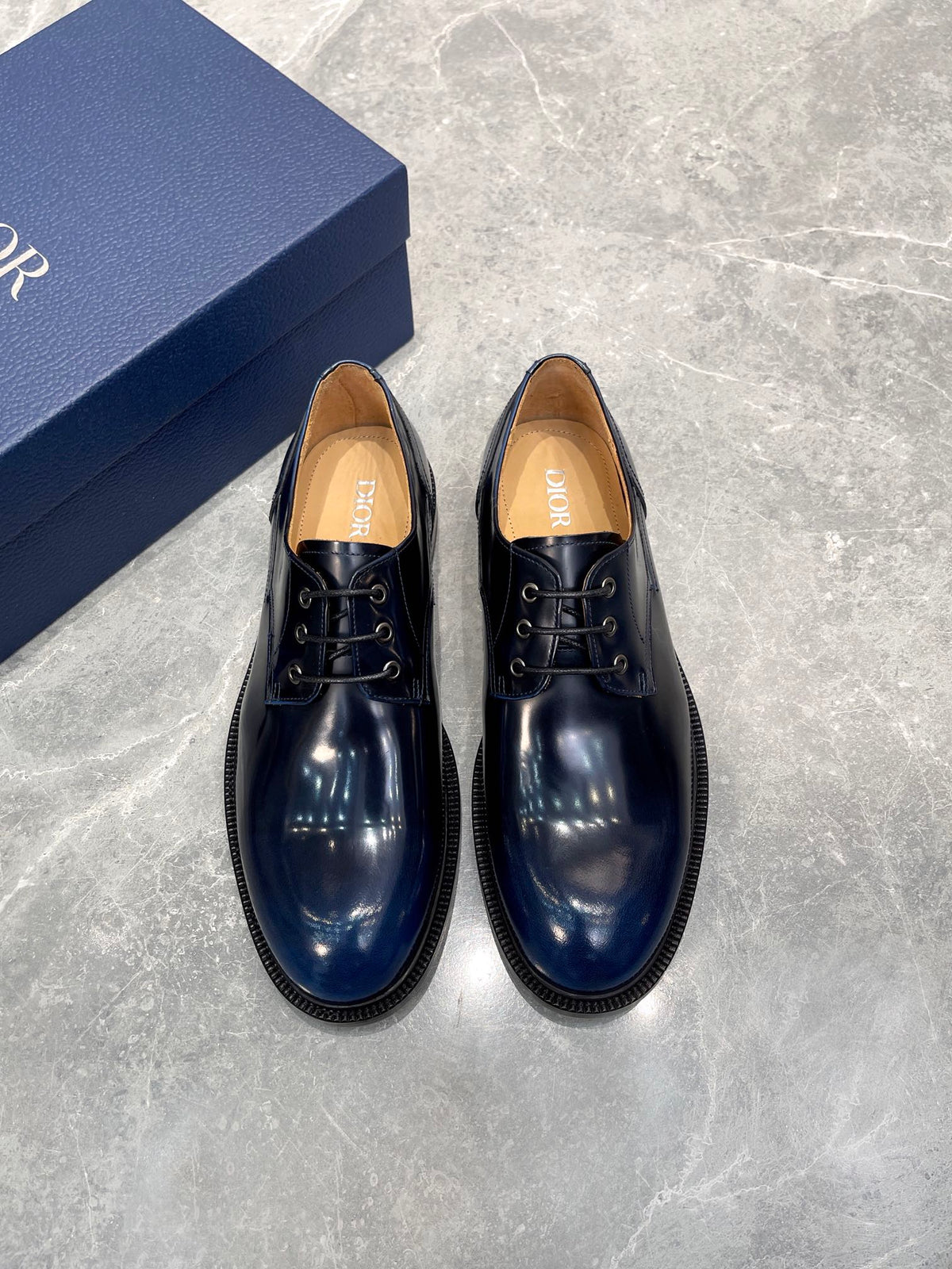 CD HOMME LOAFER NAVY POLISHED CALFSKIN
