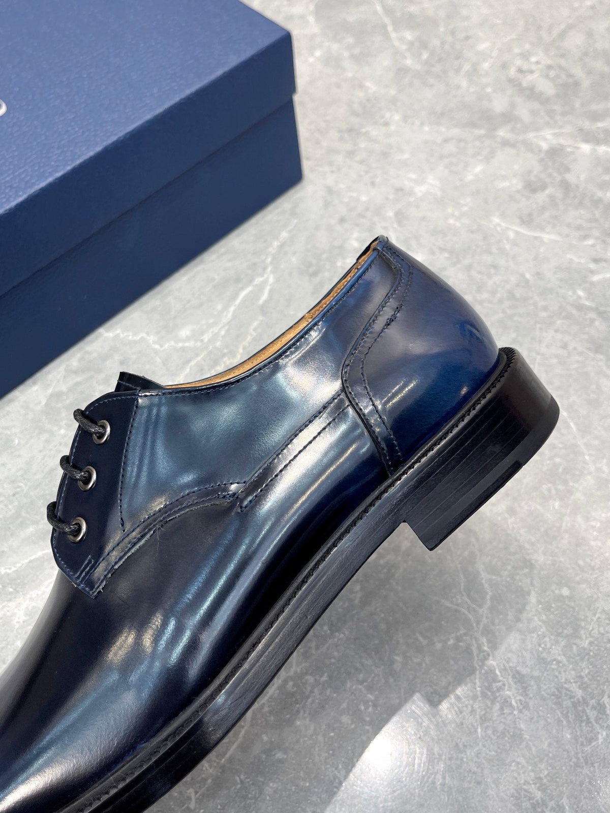 CD HOMME LOAFER NAVY POLISHED CALFSKIN