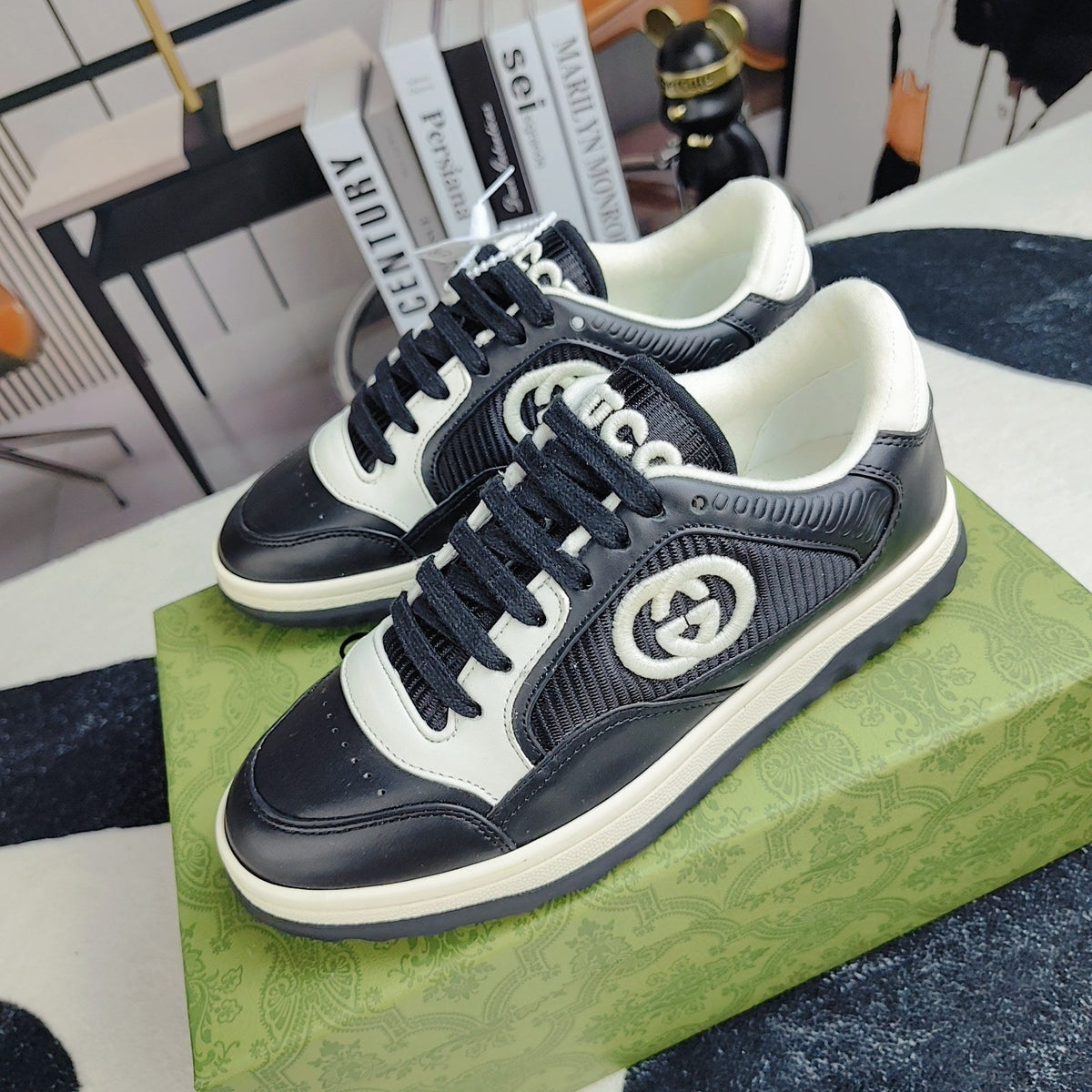GG Men's MAC80 Sneaker Black Cowhide 523619