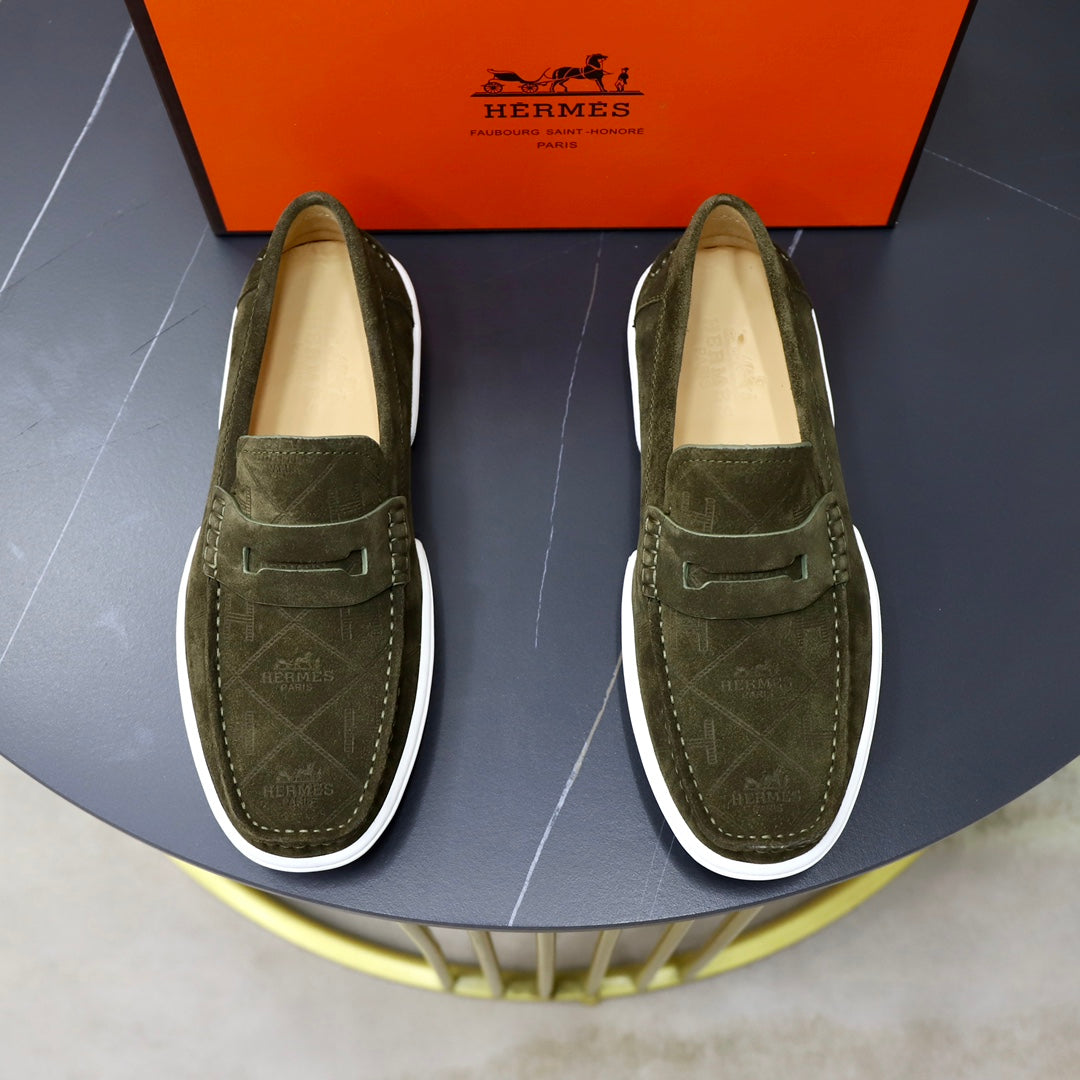 HM GUILLAUME LOAFER OLIVE SUEDE