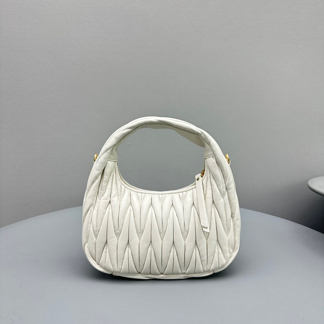MINI HOBO 20 BAG IN WHITE LAMBSKIN