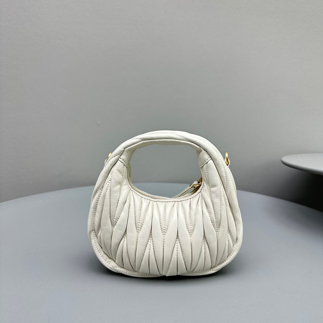 MINI HOBO 17 BAG IN WHITE LAMBSKIN