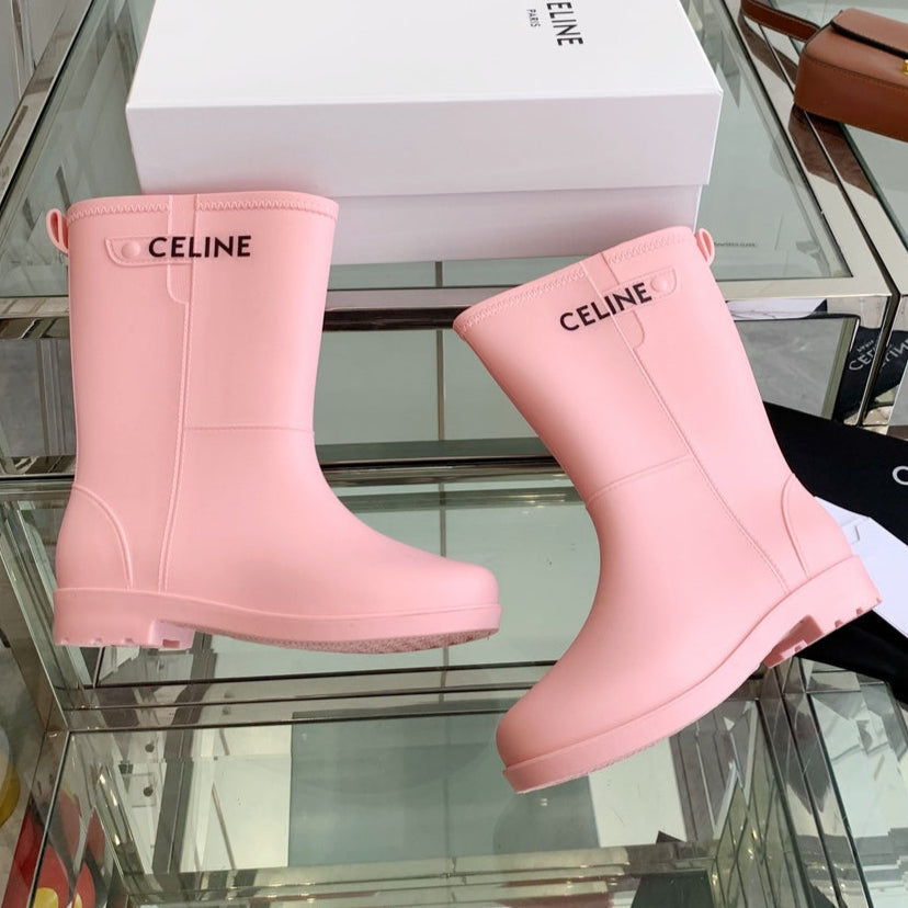 Celine Rainboots Pink Rubber 204052