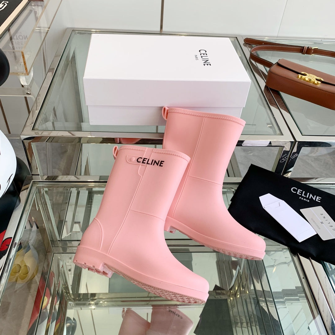 Celine Rainboots Pink Rubber 204052