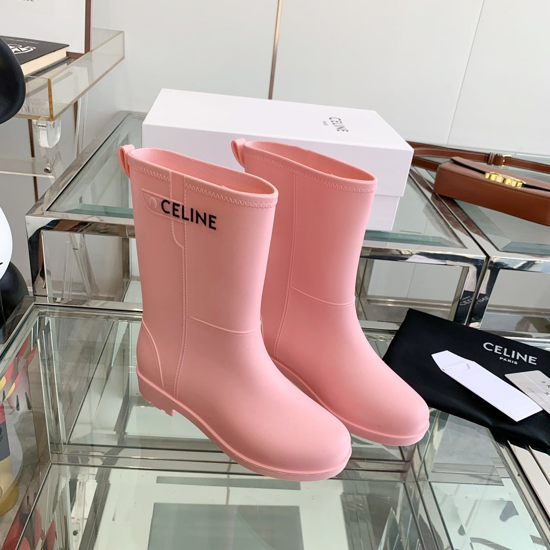 Celine Rainboots Pink Rubber 204052