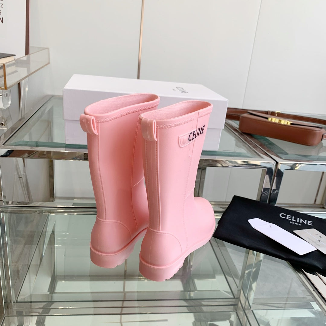 Celine Rainboots Pink Rubber 204052